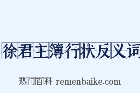 徐君主簿行状反义词是什么意思的图片